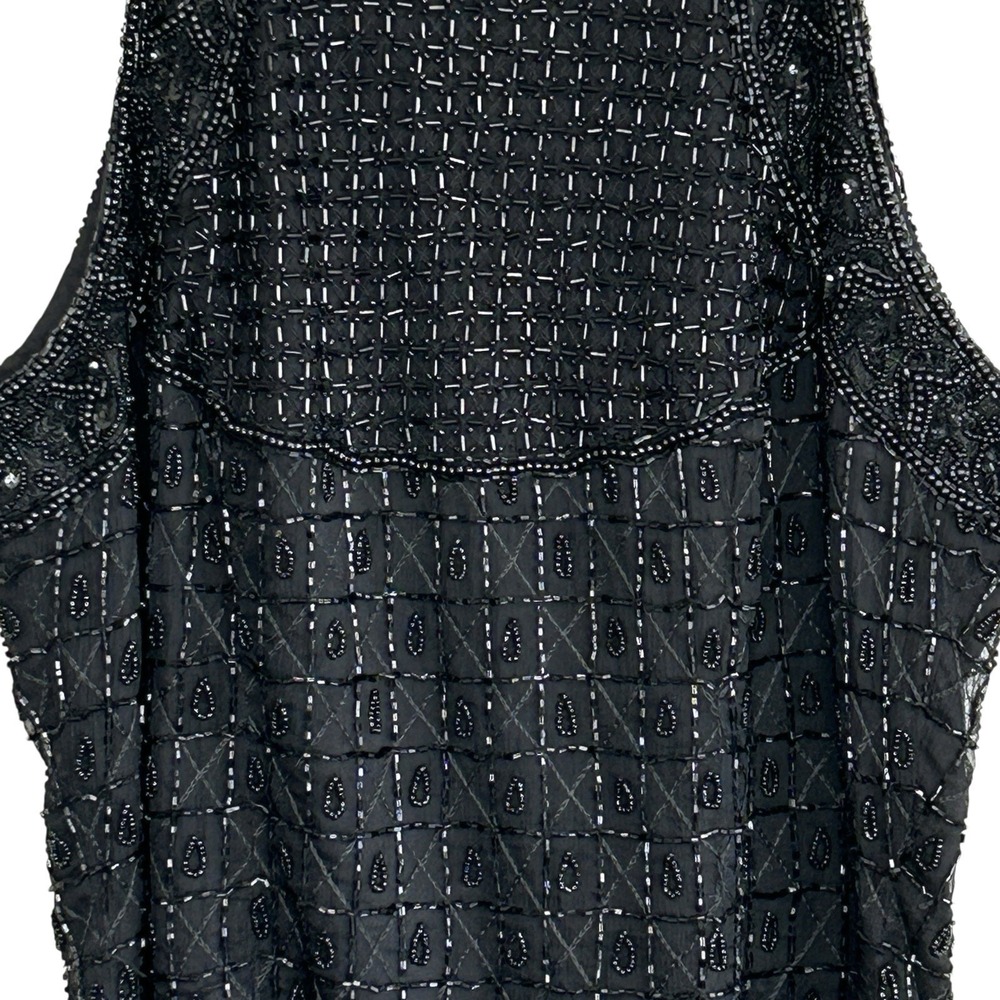 Vintage Papell Boutique Silk Beaded Halter Tank Top PM Fairy Whimsigoth Formal - Picture 10 of 13